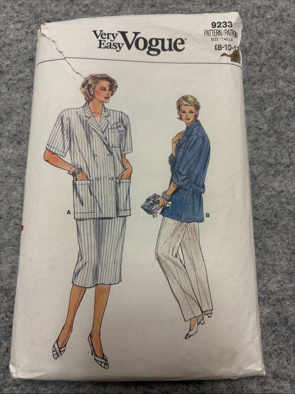 Vogue Two-Piece Women's Jacket & Bottoms in Blue and White